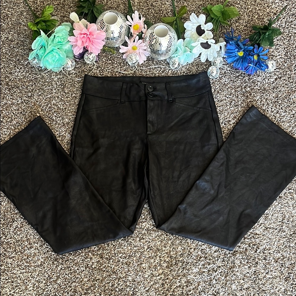 Black Faux Leather Pants
